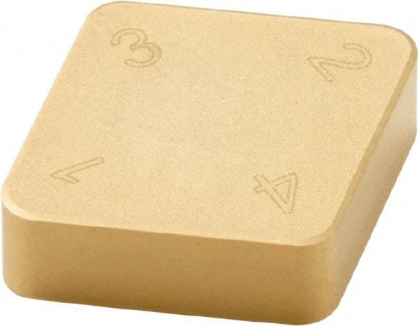 Seco - CNMN433 Grade CBN300P PCBN Turning Insert - TiAlN/TiN Finish, 80° Diamond, 1/2" Inscr Circle, 3/16" Thick, 3/64" Corner Radius - Apex Tool & Supply