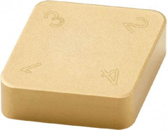 Seco - CNMN433 Grade CBN300P PCBN Turning Insert - TiAlN/TiN Finish, 80° Diamond, 1/2" Inscr Circle, 3/16" Thick, 3/64" Corner Radius - Apex Tool & Supply