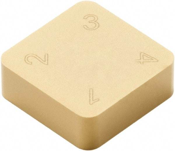 Seco - SNMN323 Grade CBN300P PCBN Turning Insert - TiAlN/TiN Finish, 90° Square, 3/8" Inscr Circle, 1/8" Thick, 3/64" Corner Radius - Apex Tool & Supply