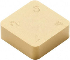 Seco - SNMN323 Grade CBN300P PCBN Turning Insert - TiAlN/TiN Finish, 90° Square, 3/8" Inscr Circle, 1/8" Thick, 3/64" Corner Radius - Apex Tool & Supply