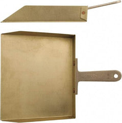 Ampco - 9" Wide x 12" Deep x 1-1/2" High Handheld Dustpan - Aluminum Body, 5" Handle - Apex Tool & Supply