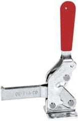 De-Sta-Co - 1,000 Lb Holding Capacity, Vertical Handle, Manual Hold Down Toggle Clamp - 64° Handle Movement, 76° Bar Opening, Solid Bar, Flanged Base, Electro-Plated Zinc, Carbon Steel - Apex Tool & Supply