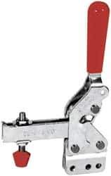De-Sta-Co - 600 Lb Holding Capacity, Vertical Handle, Manual Hold Down Toggle Clamp - 66° Handle Movement, 75° Bar Opening, U-Bar, Straight Base, Electro-Plated Zinc, Carbon Steel - Apex Tool & Supply
