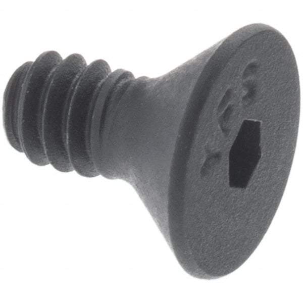 Value Collection - #3-48 UNC Hex Socket Drive, 82° Flat Screw - Alloy Steel, Black Oxide Finish, Partially Threaded, 1" OAL - Apex Tool & Supply