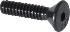 Value Collection - #4-40 UNC Hex Socket Drive, 82° Flat Screw - Alloy Steel, Black Oxide Finish, Fully Threaded, 1/2" OAL - Apex Tool & Supply