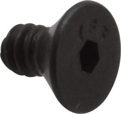 Value Collection - #6-32 UNC Hex Socket Drive, 82° Flat Screw - Alloy Steel, Black Oxide Finish, Fully Threaded, 1/4" OAL - Apex Tool & Supply