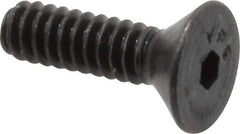 Value Collection - #6-32 UNC Hex Socket Drive, 82° Flat Screw - Alloy Steel, Black Oxide Finish, Fully Threaded, 1/2" OAL - Apex Tool & Supply