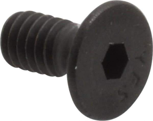 Value Collection - #8-32 UNC Hex Socket Drive, 82° Flat Screw - Alloy Steel, Black Oxide Finish, Fully Threaded, 3/8" OAL - Apex Tool & Supply