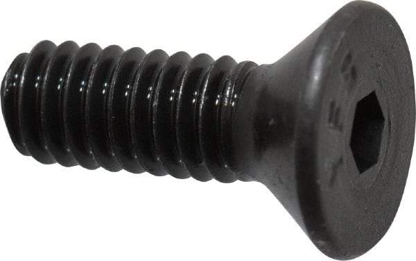 Value Collection - #8-32 UNC Hex Socket Drive, 82° Flat Screw - Alloy Steel, Black Oxide Finish, Fully Threaded, 1/2" OAL - Apex Tool & Supply