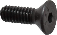 Value Collection - #8-32 UNC Hex Socket Drive, 82° Flat Screw - Alloy Steel, Black Oxide Finish, Fully Threaded, 1/2" OAL - Apex Tool & Supply