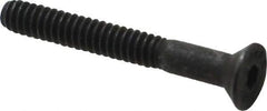 Value Collection - #10-24 UNC Hex Socket Drive, 82° Flat Screw - Alloy Steel, Black Oxide Finish, Partially Threaded, 1-1/2" OAL - Apex Tool & Supply