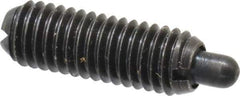 Gibraltar - 10-32, 9/16" Thread Length, 1/8" Plunger Projection, Steel Threaded Spring Plunger - 0.093" Max Plunger Diam, 0.3 Lb Init End Force, 3 Lb Final End Force - Apex Tool & Supply