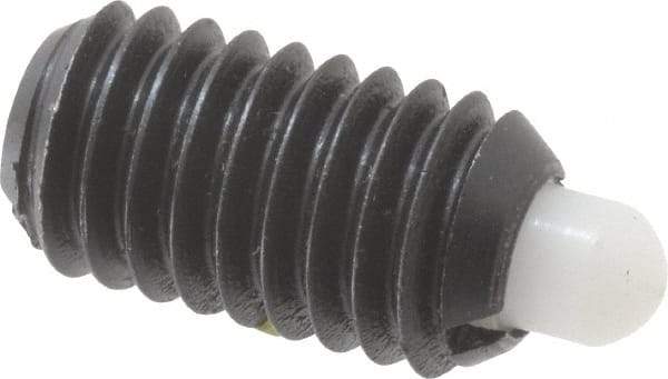 Gibraltar - 3/8-16, 11/16" Thread Length, 3/16" Plunger Projection, Steel Threaded Spring Plunger - 0.186" Max Plunger Diam, 1 Lb Init End Force, 12 Lb Final End Force - Apex Tool & Supply