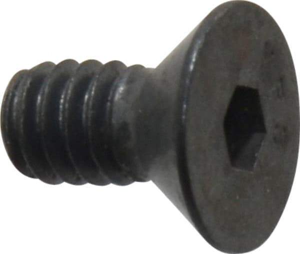 Value Collection - 1/4-20 UNC Hex Socket Drive, 82° Flat Screw - Alloy Steel, Black Oxide Finish, Fully Threaded, 1/2" OAL - Apex Tool & Supply