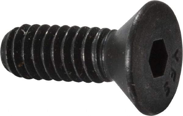 Value Collection - 1/4-20 UNC Hex Socket Drive, 82° Flat Screw - Alloy Steel, Black Oxide Finish, Fully Threaded, 3/4" OAL - Apex Tool & Supply