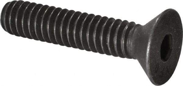 Value Collection - 1/4-20 UNC Hex Socket Drive, 82° Flat Screw - Alloy Steel, Black Oxide Finish, Fully Threaded, 1-1/4" OAL - Apex Tool & Supply