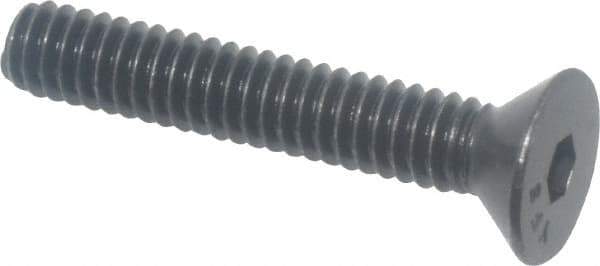 Value Collection - 1/4-20 UNC Hex Socket Drive, 82° Flat Screw - Alloy Steel, Black Oxide Finish, Fully Threaded, 1-1/2" OAL - Apex Tool & Supply