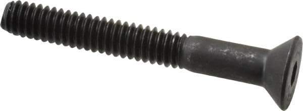Value Collection - 1/4-20 UNC Hex Socket Drive, 82° Flat Screw - Alloy Steel, Black Oxide Finish, Partially Threaded, 2" OAL - Apex Tool & Supply