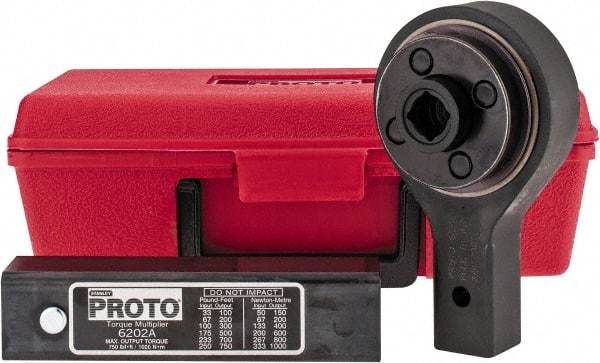 Proto - 3/4" Output Drive, 750 Ft/Lb Max Output, Single Stage Torque Wrench Multiplier - 3.3:1 Gear Ratio, 3.33:1 Effective Multiplier Ratio, 3.1" Head Thickness - Apex Tool & Supply