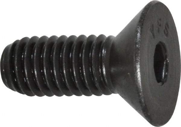 Value Collection - 3/8-16 UNC Hex Socket Drive, 82° Flat Screw - Alloy Steel, Black Oxide Finish, Fully Threaded, 1" OAL - Apex Tool & Supply