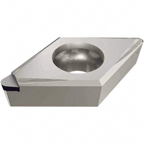 Iscar - DCMT3-2 Grade ID5 Polycrystalline Diamond (PCD) Turning Insert - Uncoated, 55° Diamond, 3/8" Inscr Circle, 5/32" Thick, 1/32" Corner Radius - Apex Tool & Supply