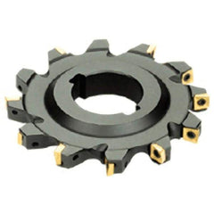 Iscar - Arbor Hole Connection, 0.4724" Cutting Width, 1.9685" Depth of Cut, 160mm Cutter Diam, 1.5748" Hole Diam, 7 Tooth Indexable Slotting Cutter - SDN Toolholder, Q/XPMT Insert - Apex Tool & Supply