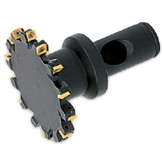 Iscar - Shank Connection, 0.37" Cutting Width, 1.3" Depth of Cut, 4" Cutter Diam, 8 Tooth Indexable Slotting Cutter - FDN-CF4 Toolholder, Q/XOMT Insert - Apex Tool & Supply