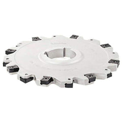 Iscar - Arbor Hole Connection, 1.06" Depth of Cut, 4" Cutter Diam, 1-1/4" Hole Diam, 5 Tooth Indexable Slotting Cutter - SDN-LN12 Toolholder, LNET Insert - Apex Tool & Supply