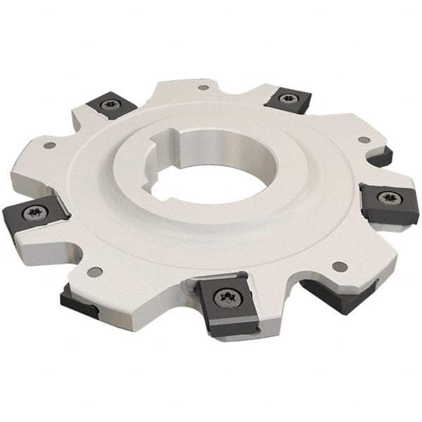 Iscar - Arbor Hole Connection, 0.6693" Depth of Cut, 80mm Cutter Diam, 1-1/16" Hole Diam, 8 Tooth Indexable Slotting Cutter - SDN-LN12 Toolholder, LNET Insert - Apex Tool & Supply