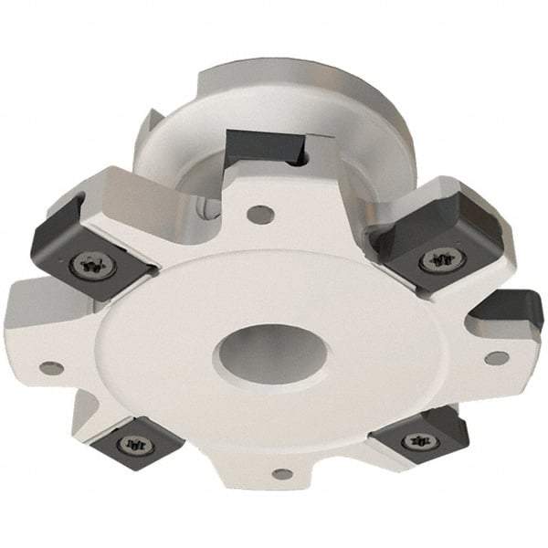 Iscar - Shell Mount B Connection, 1.07" Depth of Cut, 4" Cutter Diam, 1" Hole Diam, 5 Tooth Indexable Slotting Cutter - FDN-LN12 Toolholder, LNET Insert - Apex Tool & Supply
