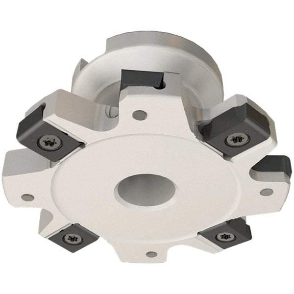 Iscar - Shell Mount B Connection, 1.41" Depth of Cut, 5" Cutter Diam, 1-1/4" Hole Diam, 6 Tooth Indexable Slotting Cutter - FDN-LN12 Toolholder, LNET Insert - Apex Tool & Supply
