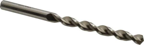 Accupro - 8mm 130° Cobalt Jobber Drill - Bright Finish, Right Hand Cut, Parabolic Flute, Straight Shank, 4-39/64" OAL, Split Point - Apex Tool & Supply