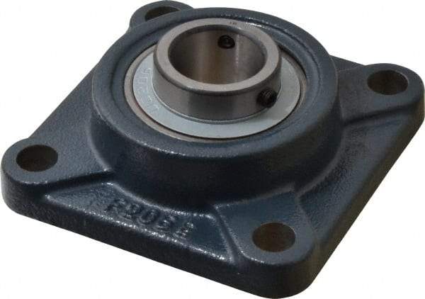 Value Collection - 1-1/8" ID, 4-1/4" OAW x 4-1/4" OAL x 4-1/4" OAH 4-Bolt High Temperature Flange Bearing - 2,500 Lb Static Cap, 4,300 Lb Dyn Cap, 3-1/4" Btw Mnt Hole Ctrs, 45/64" Base-to-Ctr Ht, Cast Iron - Apex Tool & Supply