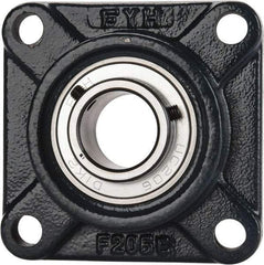 Value Collection - 1-3/16" ID, 4-1/4" OAW x 4-1/4" OAL x 4-1/4" OAH 4-Bolt High Temperature Flange Bearing - 2,500 Lb Static Cap, 4,300 Lb Dyn Cap, 3-1/4" Btw Mnt Hole Ctrs, 45/64" Base-to-Ctr Ht, Cast Iron - Apex Tool & Supply