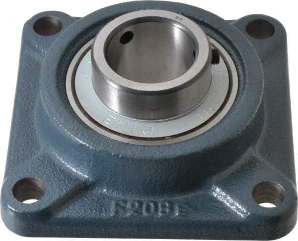 Value Collection - 1-1/2" ID, 5-1/8" OAW x 5-1/8" OAL x 5-1/8" OAH 4-Bolt High Temperature Flange Bearing - 4,000 Lb Static Cap, 6,400 Lb Dyn Cap, 4" Btw Mnt Hole Ctrs, 53/64" Base-to-Ctr Ht, Cast Iron - Apex Tool & Supply