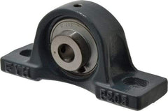 Value Collection - 1/2" ID, 2-3/8" OAW x 5" OAL x 2-3/8" OAH High Temperature Ball Bearing Pillow Block - 1,650 Lb Static Cap, 2,830 Lb Dyn Cap, 3-3/4" Btw Mnt Hole Ctrs, 1-3/16" Base-to-Ctr Ht, Cast Iron - Apex Tool & Supply