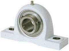 Value Collection - 2" ID, 206.375mm OAL x 4-1/2" OAH Pillow Block - 5,120 Lb Static Cap, 7,700 Lb Dyn Cap, 6-1/4" Btw Mnt Hole Ctrs, SS Thermoplastic - Apex Tool & Supply