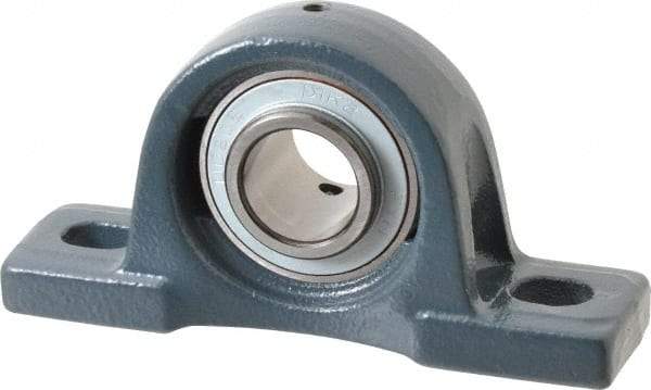 Value Collection - 1" ID, 2-25/32" OAW x 5-1/2" OAL x 2-25/32" OAH High Temperature Ball Bearing Pillow Block - 1,740 Lb Static Cap, 3,100 Lb Dyn Cap, 4-1/8" Btw Mnt Hole Ctrs, 1-7/16" Base-to-Ctr Ht, Cast Iron - Apex Tool & Supply