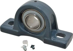 Value Collection - 1-1/4" ID, 3-5/16" OAW x 6-1/2" OAL x 3-5/16" OAH High Temperature Ball Bearing Pillow Block - 2,500 Lb Static Cap, 4,300 Lb Dyn Cap, 4-3/4" Btw Mnt Hole Ctrs, 1-11/16" Base-to-Ctr Ht, Cast Iron - Apex Tool & Supply