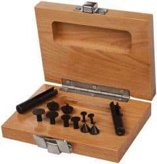 SPI - 0.06, 0.11 & 0.156" Groove Depth, Cold Rolled Steel & Wood (Case) Caliper Centerline Attachment - 0.65" Bore Depth, For Use with 6" Vernier, Dial & Digital Calipers - Apex Tool & Supply