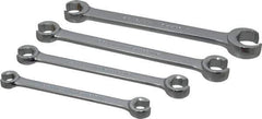 Blackhawk by Proto - 4 Piece, 3/8" x 7/16" to 3/4" x 1", Flare Nut Wrench Set - Inch Measurement Standard, Full Polish Finish, Comes in Vinyl Roll - Apex Tool & Supply