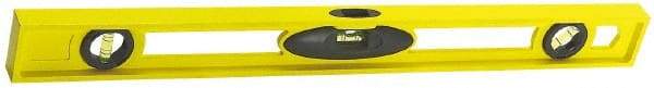 Stanley - 24" Long 3 Vial I-Beam Level - ABS Plastic, Yellow, 1 45°, 1 Level & 1 Plumb Vials - Apex Tool & Supply