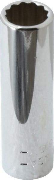 Blackhawk by Proto - 1/4" Drive, Deep Hand Socket - 12 Points, 1-15/16" OAL, Chrome Finish - Apex Tool & Supply