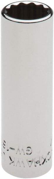 Blackhawk by Proto - 1/4" Drive, Deep Hand Socket - 12 Points, 1-15/16" OAL, Chrome Finish - Apex Tool & Supply
