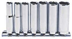 Blackhawk by Proto - 7 Piece 1/4" Drive Deep Well Socket Set - 6 Points, 1/4" to 1/2" Range, Inch Measurement Standard - Apex Tool & Supply
