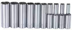 Blackhawk by Proto - 10 Piece 1/4" Drive Deep Well Socket Set - 6 Points, 4mm to 13mm Range, Metric Measurement Standard - Apex Tool & Supply