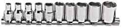 Blackhawk by Proto - 10 Piece 1/4" Drive Socket Set - 6 Points, 5/32" to 1/2" Range, Inch Measurement Standard - Apex Tool & Supply