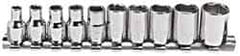Blackhawk by Proto - 10 Piece 1/4" Drive Socket Set - 6 Points, 5/32" to 1/2" Range, Inch Measurement Standard - Apex Tool & Supply