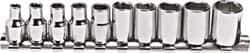 Blackhawk by Proto - 10 Piece 1/4" Drive Socket Set - 12 Points, 5mm to 13mm Range, Metric Measurement Standard - Apex Tool & Supply