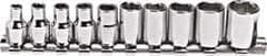 Blackhawk by Proto - 10 Piece 1/4" Drive Socket Set - 12 Points, 5mm to 13mm Range, Metric Measurement Standard - Apex Tool & Supply